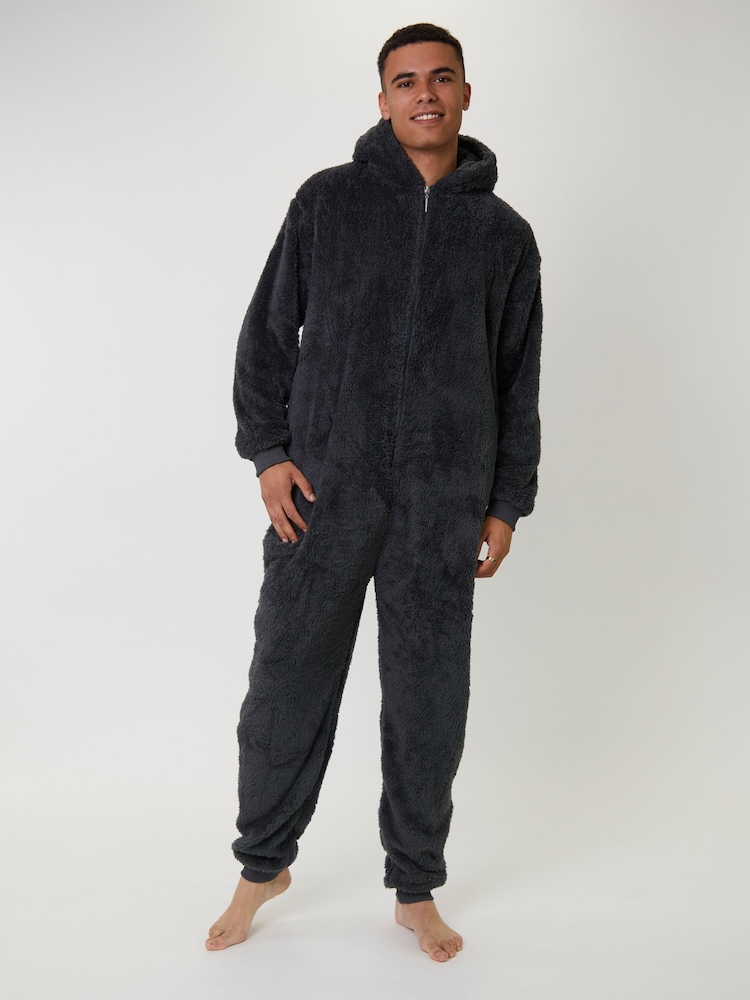Loungeable Grey Mens All-In-One - Image 1 of 5
