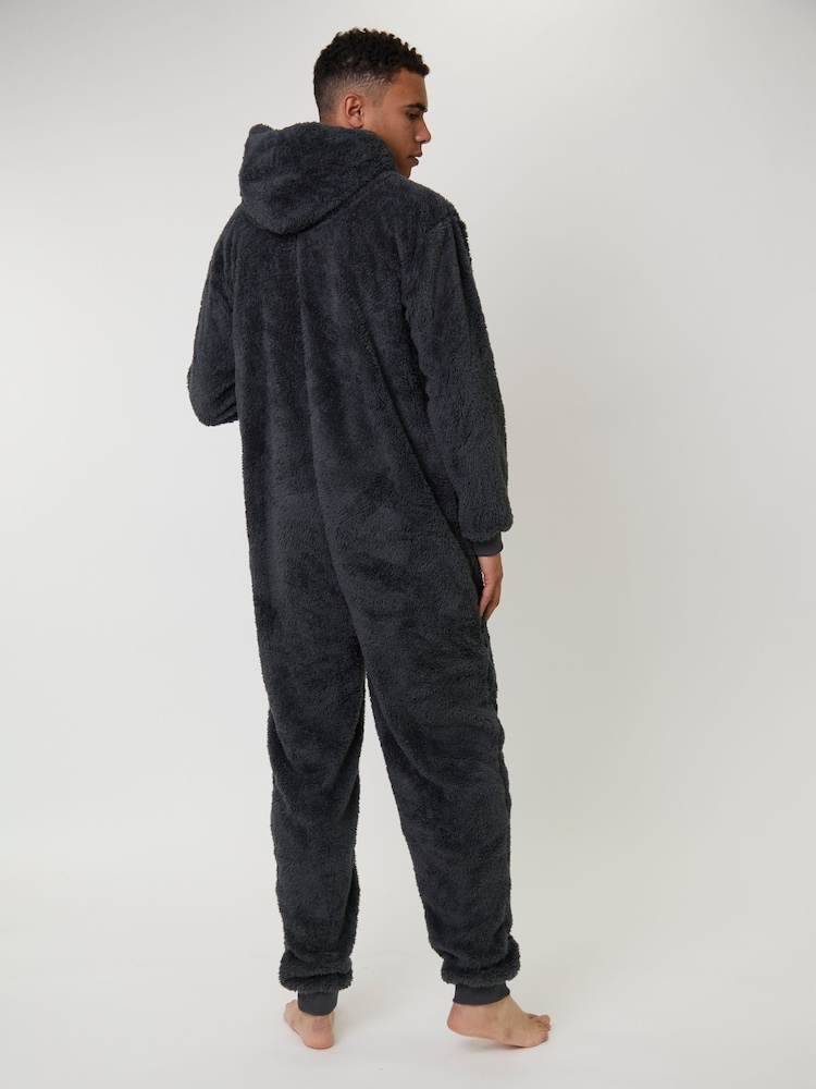 Loungeable Grey Mens All-In-One - Image 2 of 5