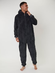 Loungeable Grey Mens All-In-One - Image 3 of 5