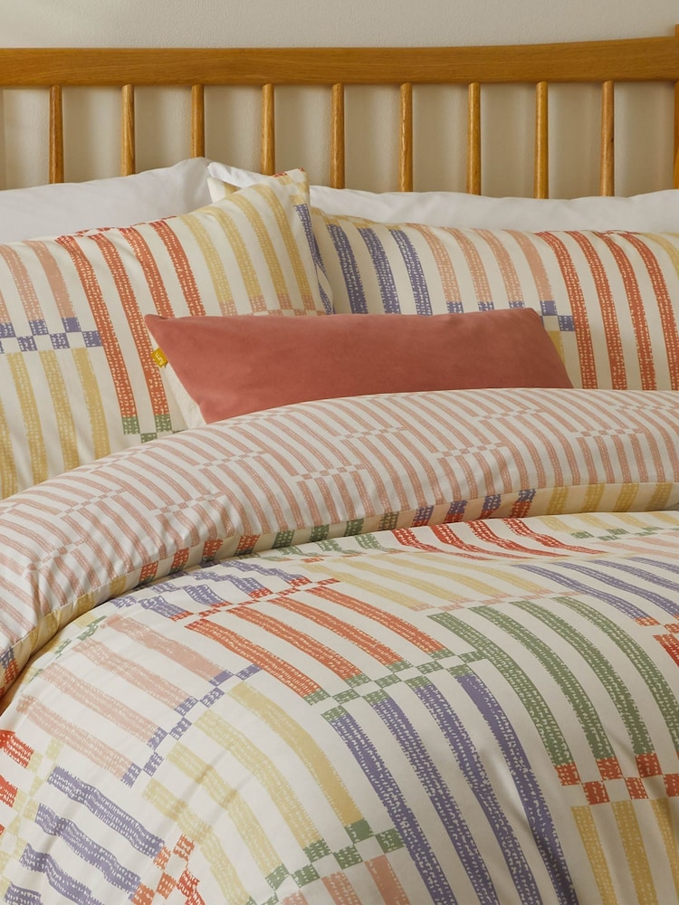 Duvet Day Multi Madison Stripe Printed Soft Touch Duvet Set - Image 3 of 3