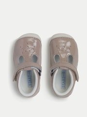 Start-Rite Girls Tumble T-bar Patent Rip-Tape Pre-Walking Nude Shoes for Babies - Image 3 of 5