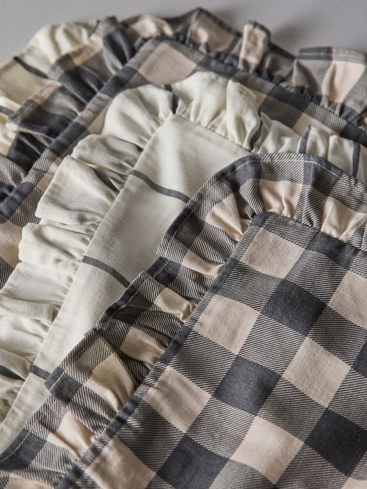 The Set 4 Pack Black/Cream Stripe Ruffle Cushion Covers - Image 5 of 5 The Set 4 Pack Black/Cream Stripe Ruffle Cushion Covers - Image 5 of 5