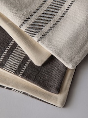The Set 4 Pack Black/Natural Woven Stripe Cushion Covers - Image 4 of 4
