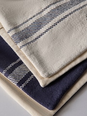 The Set 4 Pack Navy/Natural Woven Stripe Cushion Covers - Image 4 of 4