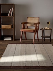 The Set 2 Pack Natural Stripe Woven Herringbone Flatweave Rugs - Image 2 of 6