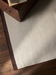 The Set 2 Pack Natural Stripe Woven Herringbone Flatweave Rugs - Image 3 of 6