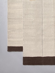 The Set 2 Pack Natural Stripe Woven Herringbone Flatweave Rugs - Image 6 of 6