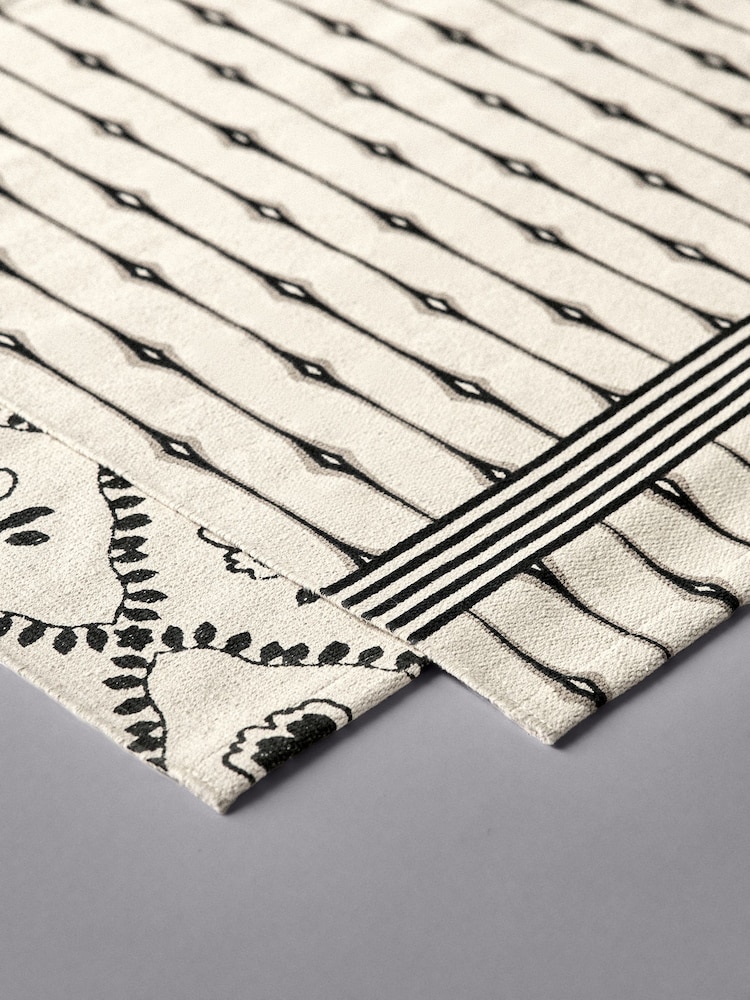 The Set 2 Pack Natural Cotton Printed Flatweave Rugs - Image 10 of 10 The Set 2 Pack Natural Cotton Printed Flatweave Rugs - Image 10 of 10
