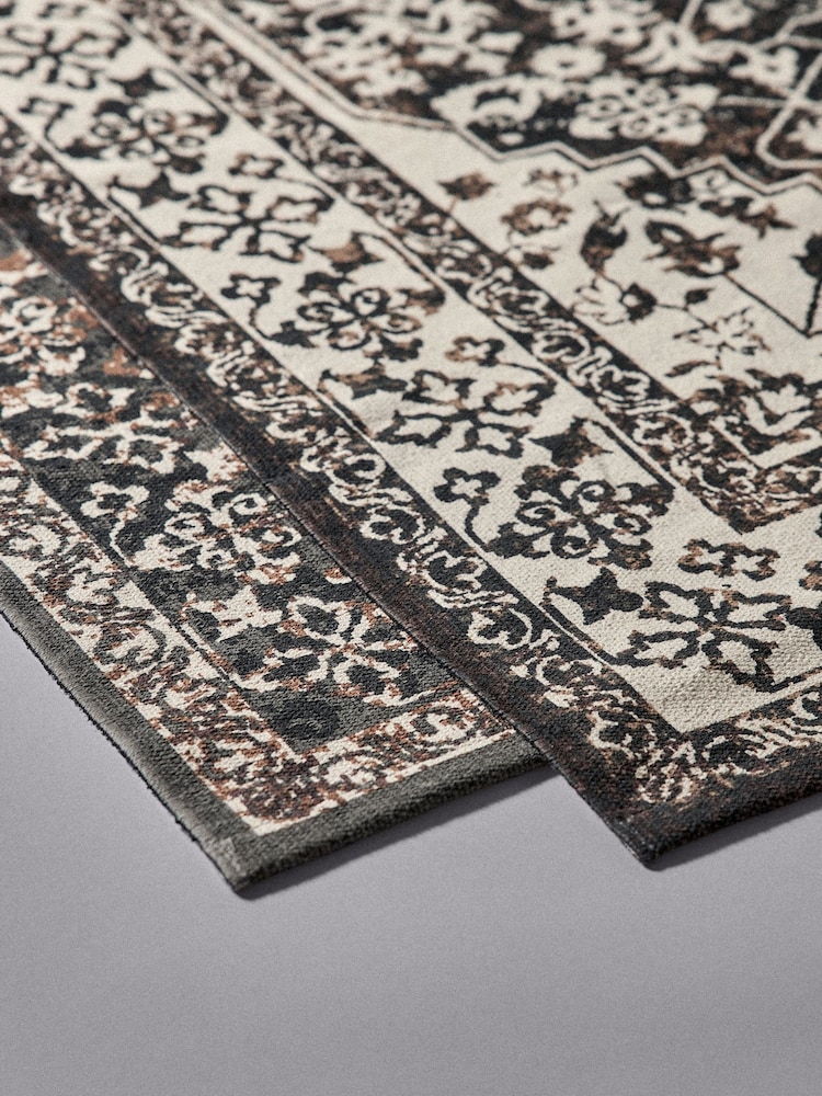 The Set 2 Pack Black Persian Cotton Printed Flatweave Rugs - Image 8 of 8 The Set 2 Pack Black Persian Cotton Printed Flatweave Rugs - Image 8 of 8