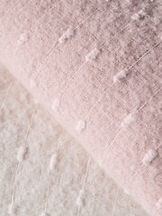 The Set 2 Pack Pink/Cream Dobby Spot Throws - Image 5 of 6