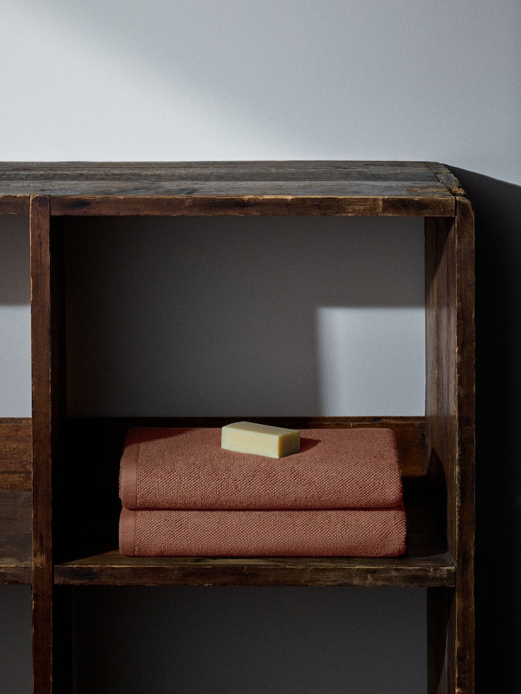 The Set Rust Set of 2 Popcorn Texture Towels - Image 2 of 6