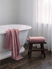 The Set 2 Pack Pink Popcorn Textured 100% Cotton Bath Towels - Image 8 of 8
