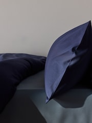 The Set 2 Pack Navy/Blue Microfibre Duvet Cover and Pillowcase Set with Fitted Sheets - Image 5 of 6