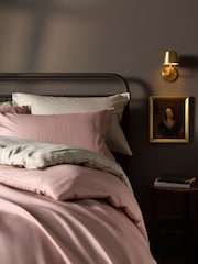 The Set 2 Pack Pink/Natural Microfibre Duvet Cover and Pillowcase Set with Fitted Sheets - Image 4 of 6