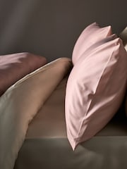 The Set 2 Pack Pink/Natural Microfibre Duvet Cover and Pillowcase Set with Fitted Sheets - Image 5 of 6