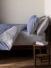 The Set 2 Pack Navy Stripe Printed Duvet Cover and Pillowcase Set With Fitted Sheets - Image 3 of 5