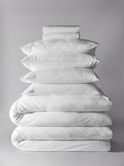 The Set 2 Pack White Tufted Pom Duvet Cover and Pillowcase Set with Fitted Sheets - Image 1 of 6