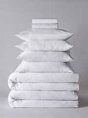 The Set 2 Pack Grey Stripe Floral Duvet Cover and Pillowcase Set with Fitted Sheets - Image 1 of 5