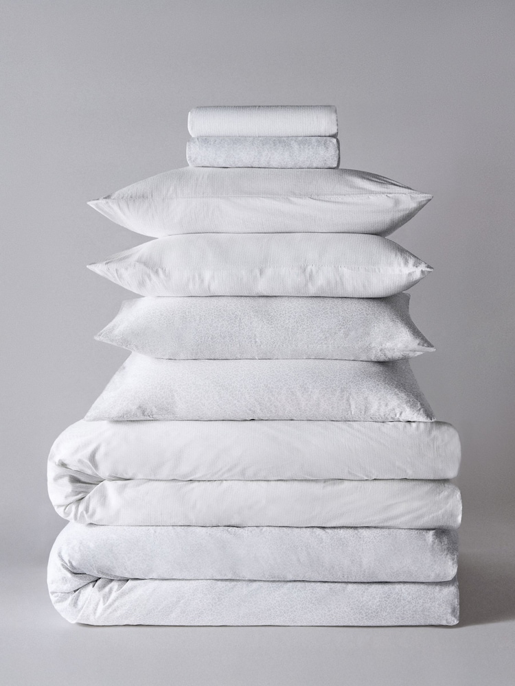 The Set 2 Pack Grey Stripe Floral Duvet Cover and Pillowcase Set with Fitted Sheets - Image 1 of 5