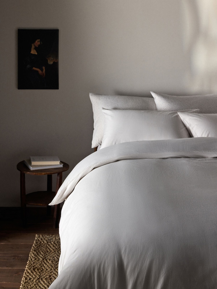 The Set 2 Pack Grey Stripe Floral Duvet Cover and Pillowcase Set with Fitted Sheets - Image 2 of 5