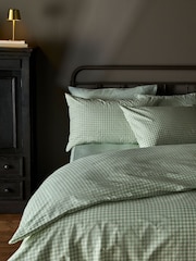 The Set 2 Pack Green Gingham Floral Duvet Cover and Pillowcase Set with Fitted Sheets - Image 2 of 5