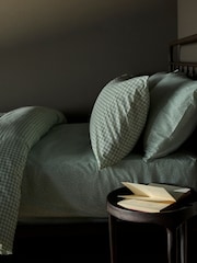 The Set 2 Pack Green Gingham Floral Duvet Cover and Pillowcase Set with Fitted Sheets - Image 4 of 5