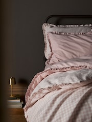 The Set 2 Pack Pink Gingham Frill Duvet Cover and Pillowcase Set with Fitted Sheets - Image 2 of 6