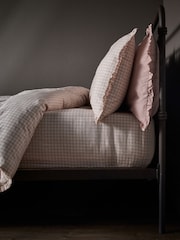 The Set 2 Pack Pink Gingham Frill Duvet Cover and Pillowcase Set with Fitted Sheets - Image 4 of 6