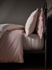 The Set 2 Pack Pink Gingham Frill Duvet Cover and Pillowcase Set with Fitted Sheets - Image 5 of 6