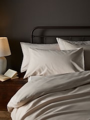 The Set 2 Pack Natural Gingham Printed Duvet Cover and Pillowcase Set With Fitted Sheets - Image 2 of 6