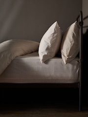 The Set 2 Pack Natural Gingham Printed Duvet Cover and Pillowcase Set With Fitted Sheets - Image 4 of 6