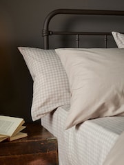 The Set 2 Pack Natural Gingham Printed Duvet Cover and Pillowcase Set With Fitted Sheets - Image 5 of 6
