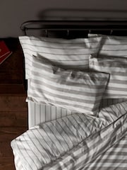 The Set 2 Pack Natural Stripe Printed Duvet Cover and Pillowcase Set With Fitted Sheets - Image 2 of 4