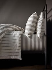 The Set 2 Pack Natural Stripe Printed Duvet Cover and Pillowcase Set With Fitted Sheets - Image 3 of 4