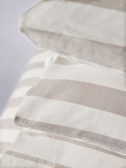 The Set 2 Pack Natural Stripe Printed Duvet Cover and Pillowcase Set With Fitted Sheets - Image 4 of 4