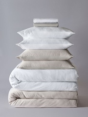 The Set 2 Pack White Natural Waffle Duvet Cover and Pillowcase Set with Fitted Sheets - Image 1 of 6