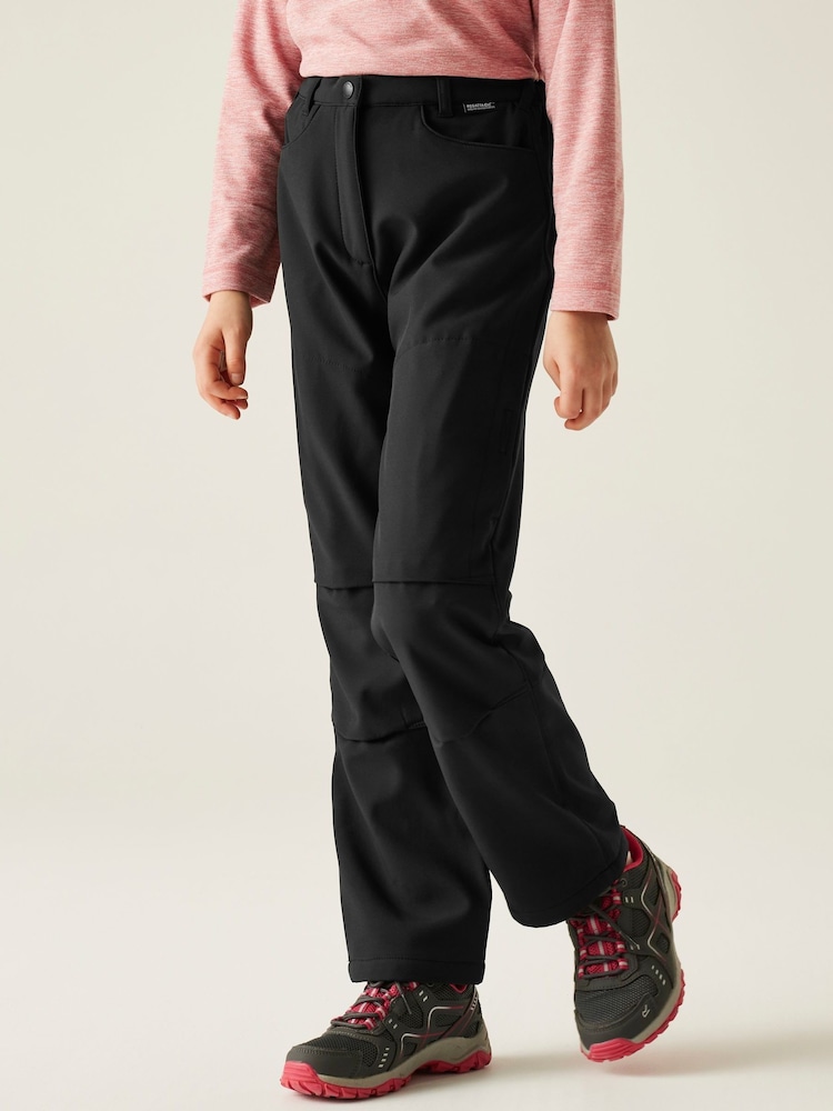 Regatta Black Kids Unisex Softshell Trousers - Image 1 of 7