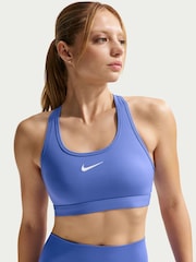 Nike Sapphire Blue Swoosh Medium Support Non-Padded Sports Bra - Image 3 of 5
