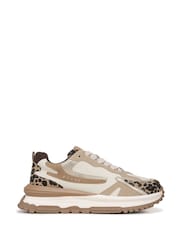 Blowfish Malibu Regular Fit Cream Leo Lace-Up Trainers - Image 1 of 7