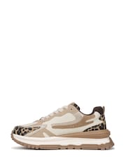 Blowfish Malibu Regular Fit Cream Leo Lace-Up Trainers - Image 2 of 7
