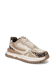 Blowfish Malibu Regular Fit Cream Leo Lace-Up Trainers - Image 3 of 7
