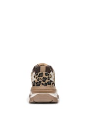 Blowfish Malibu Regular Fit Cream Leo Lace-Up Trainers - Image 5 of 7