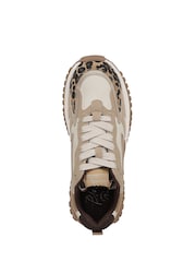 Blowfish Malibu Regular Fit Cream Leo Lace-Up Trainers - Image 6 of 7