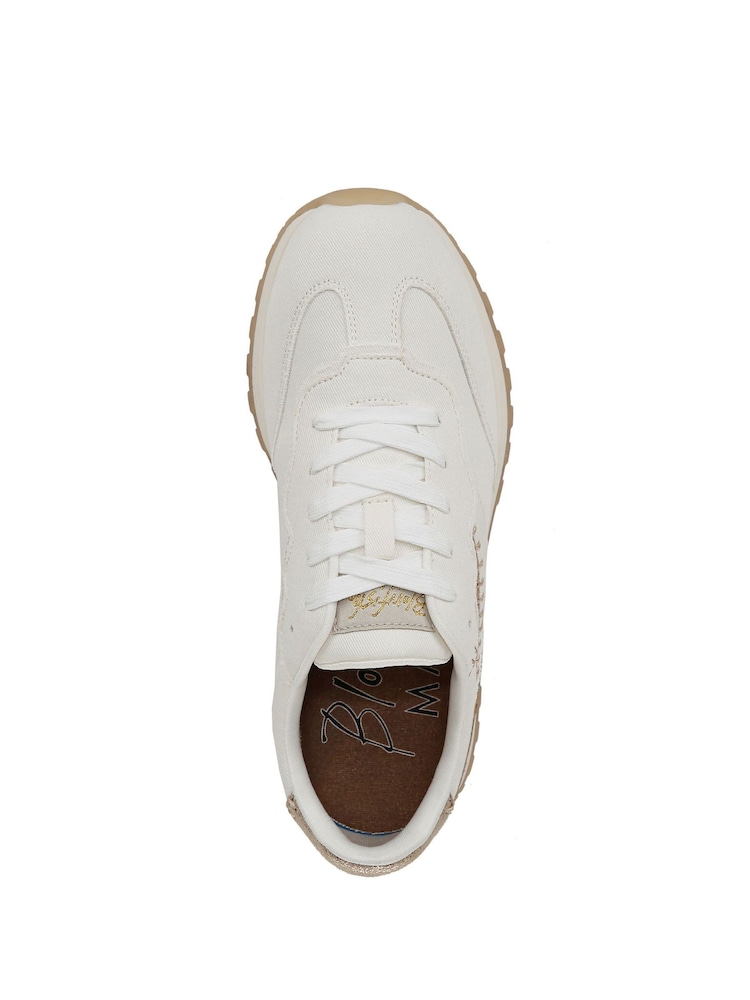 Blowfish Malibu Regular Fit  Valley Lace Up White Trainers - Image 7 of 7