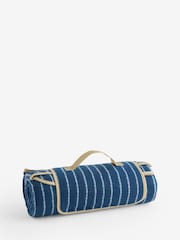 Blue Stripe Fleece Picnic Blanket - Image 1 of 1