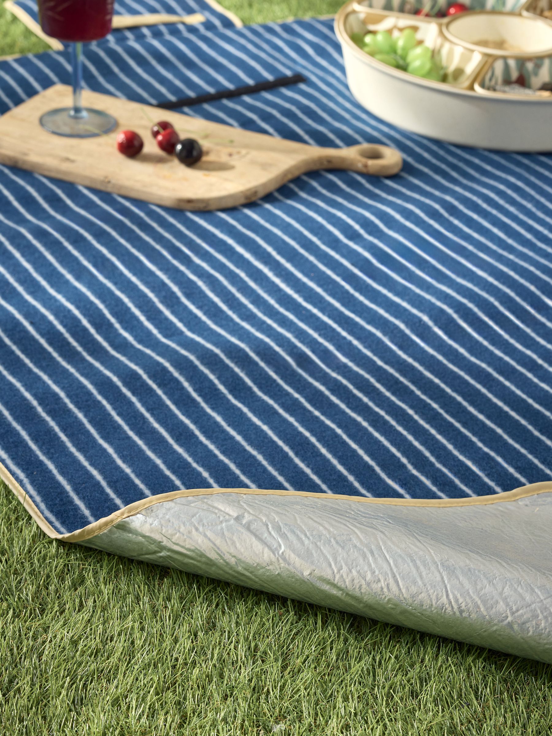 Buy Blue Stripe Fleece Picnic Blanket from the Next UK online shop