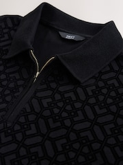 Black Regular Fit Smart Jaquard Polo Shirt - Image 6 of 7