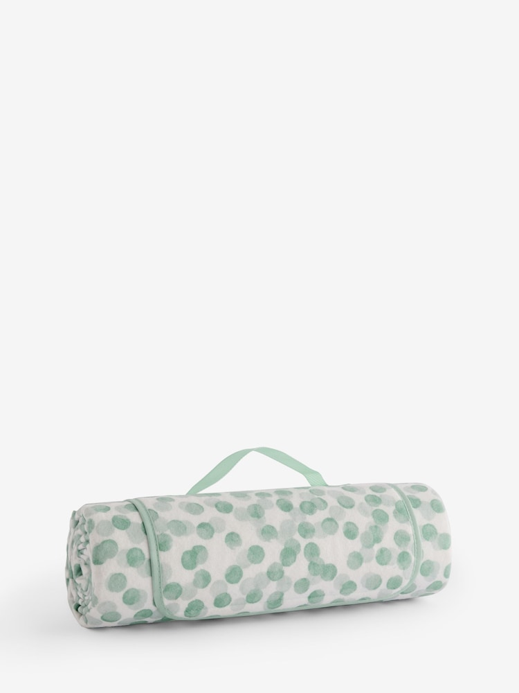 Sage Green Spot Fleece Picnic Blanket - Image 1 of 1