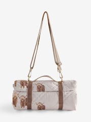 Natural Hamish the Highland Cow Quilted Picnic Blanket - Image 1 of 1
