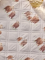 Natural Hamish the Highland Cow Quilted Picnic Blanket - Image 4 of 5